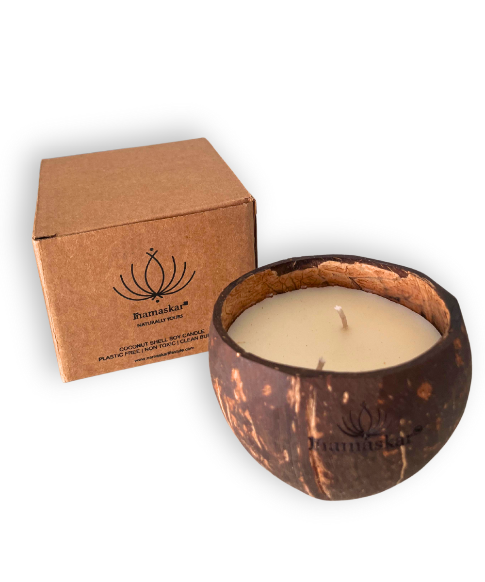 100% Biodegradable Soy wax coconut Candle | Pack of 2