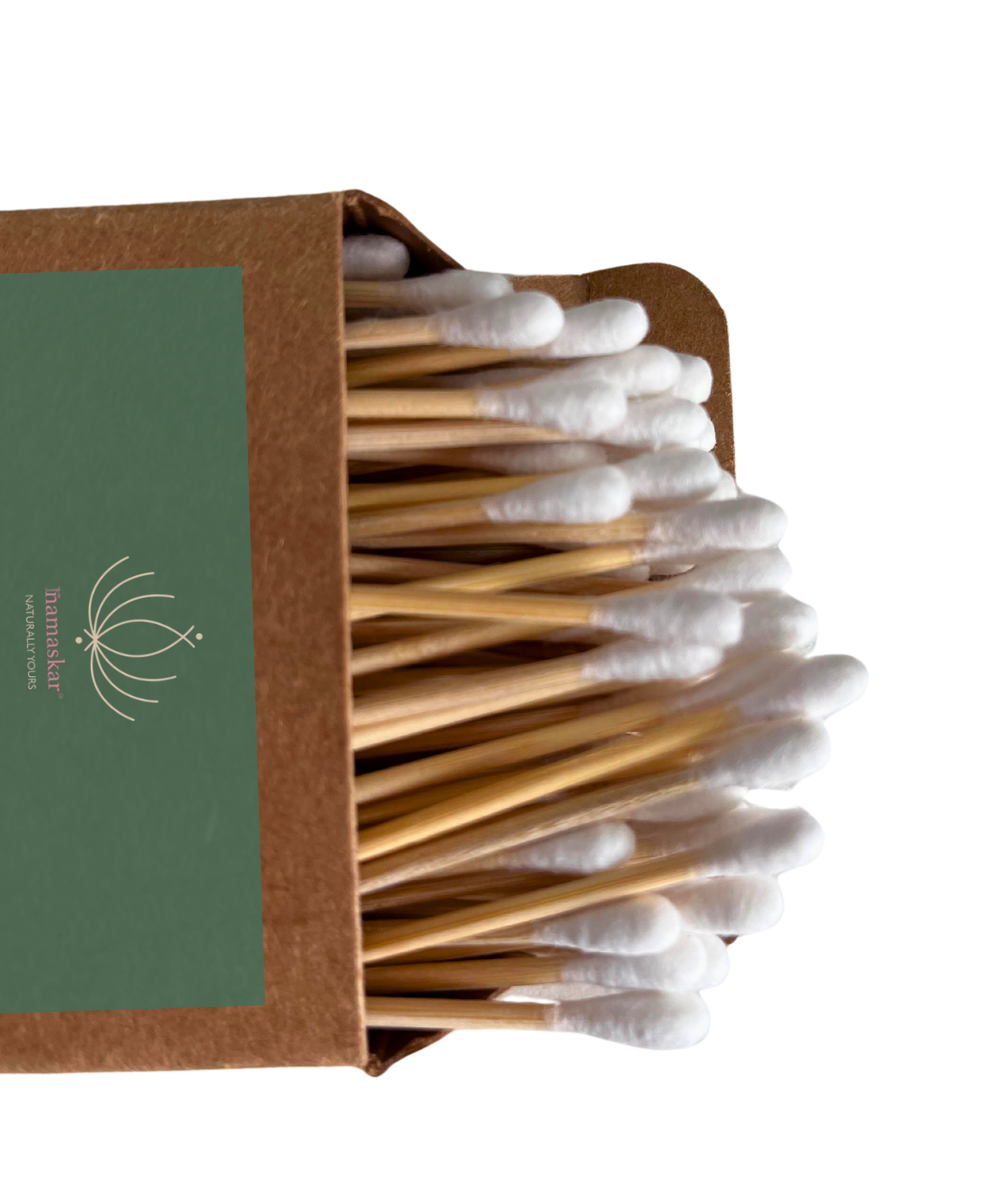 100% Natural Bamboo Premium Cotton Swabs | 100 Sticks | Soft and Gentle