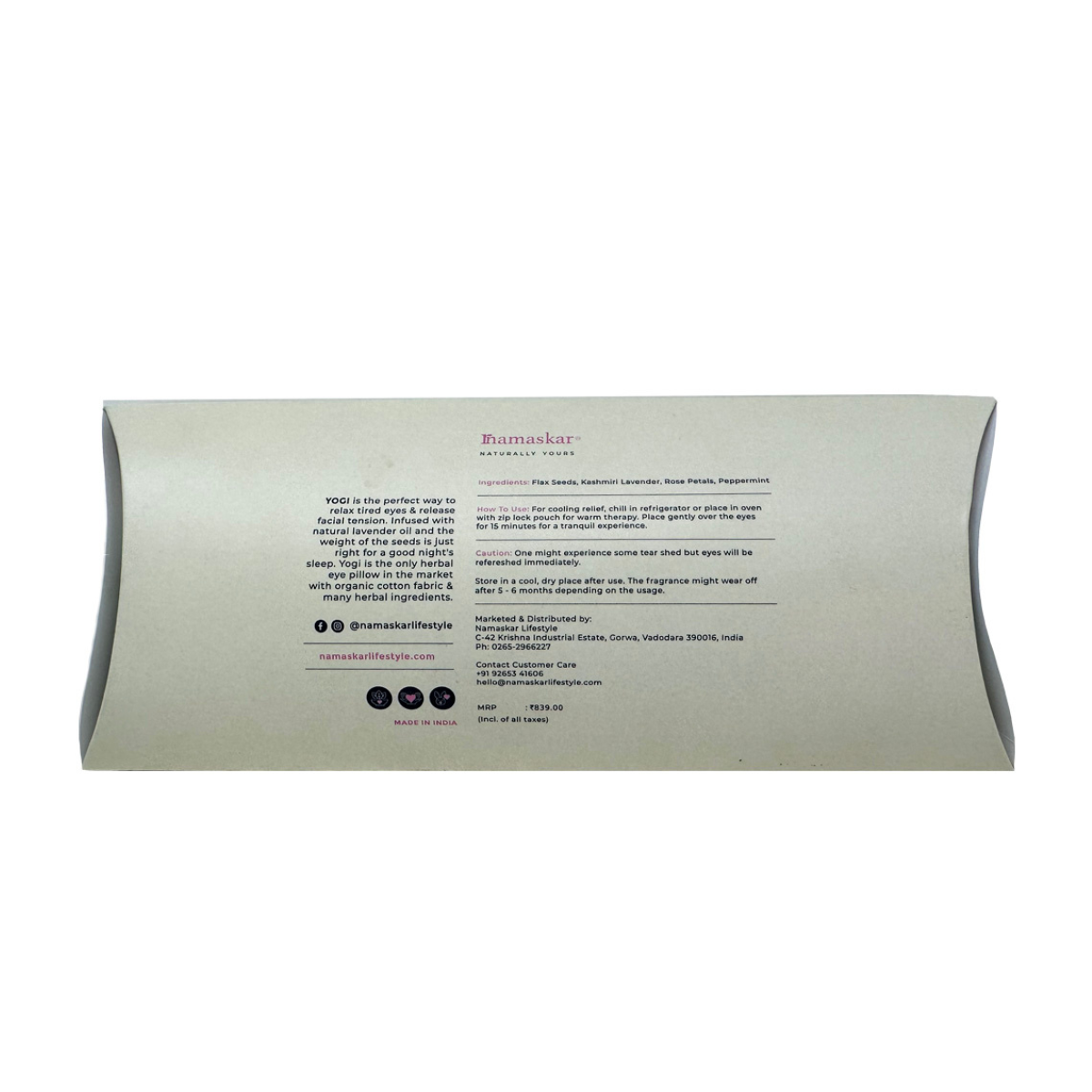 Yogi | Flaxseed Eye Pillow