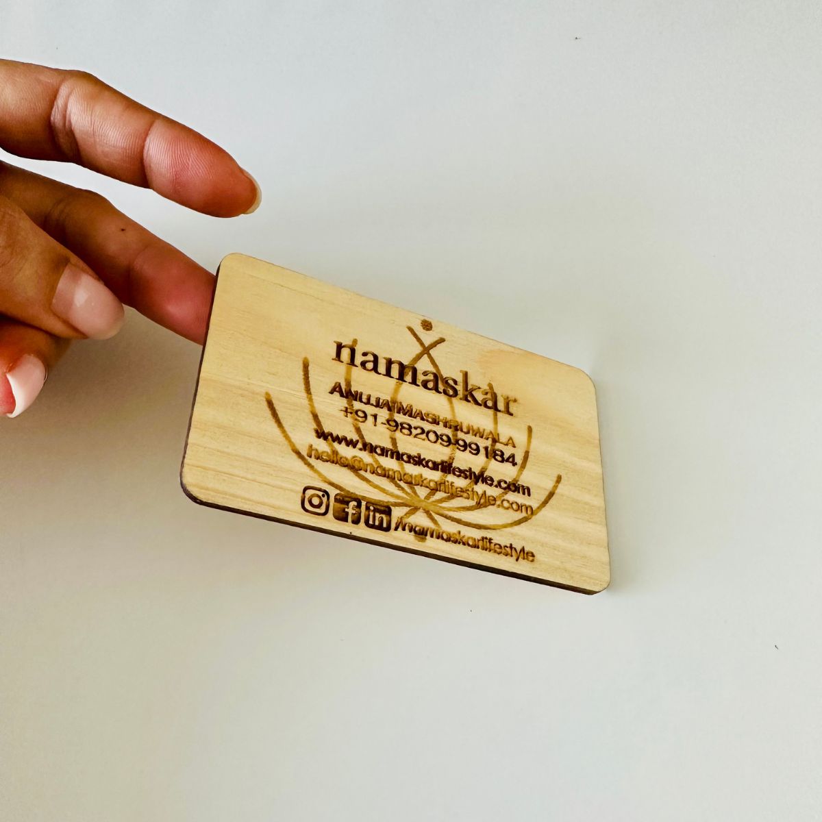 Wooden Personalized Visiting Cards | Upcycled pinewood & Biodegradable