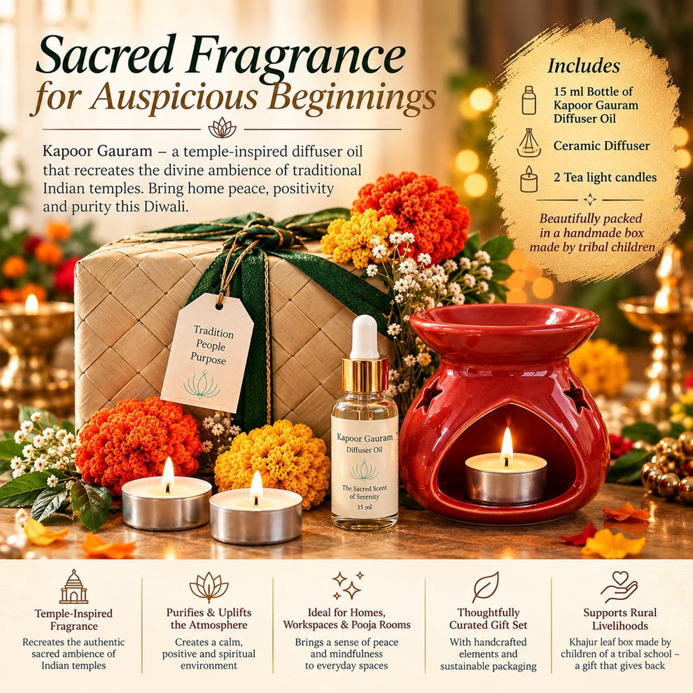 Kapoor Gauram Sacred Diffuser Oil Gift Set – Namaskar Lifestyle