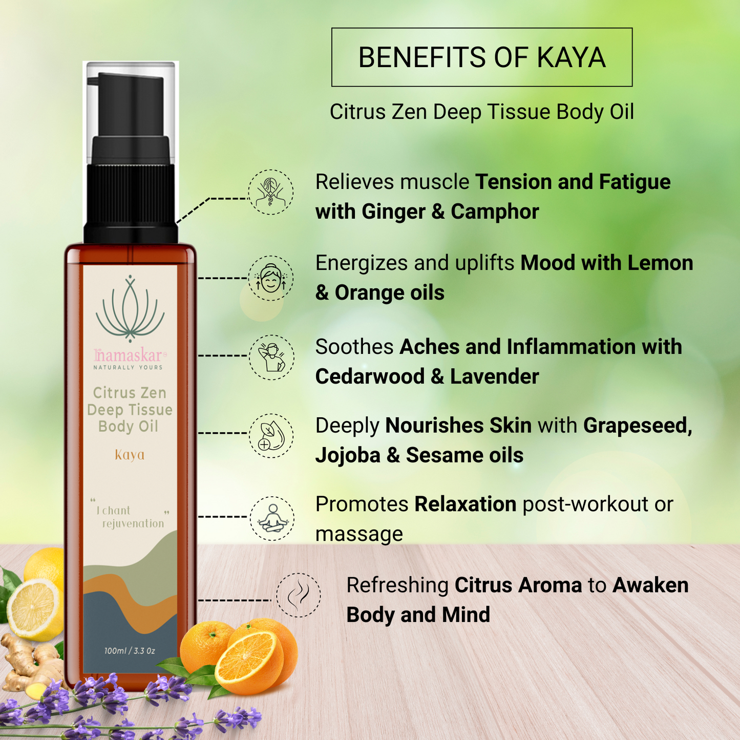 Citrus Zen Deep Tissue Body Oil | Kaya