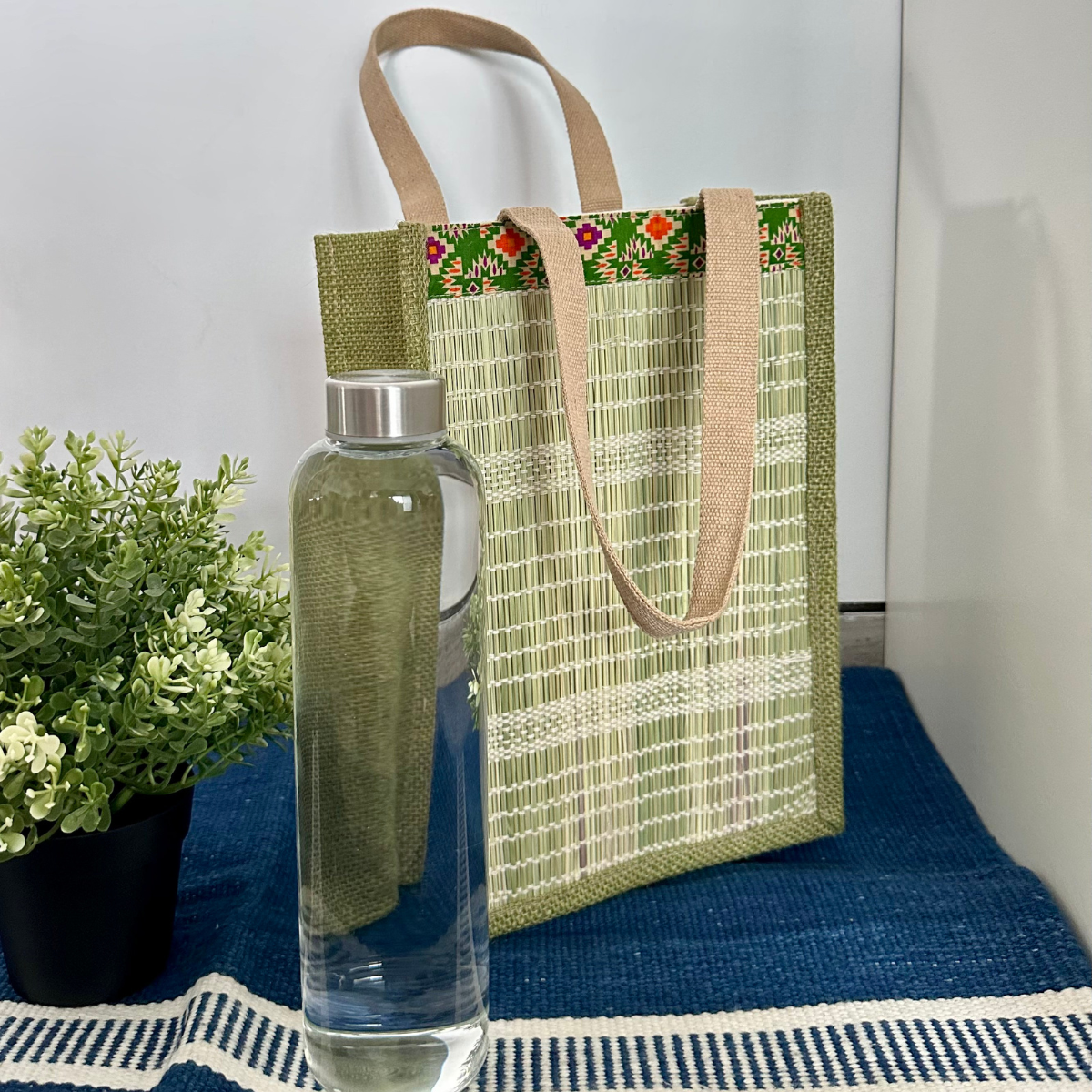 Sustainable | 100% Natural Darbha Jute Utility gifting bag - for Bottle | Wine