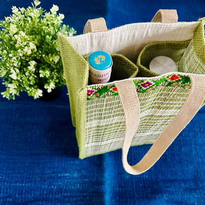 Sustainable | 100% Natural Darbha Jute Utility gifting bag - for Bottle | Wine