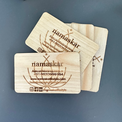Wooden Personalized Visiting Cards | Upcycled pinewood & Biodegradable