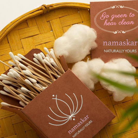 100% Natural Bamboo Premium Cotton Swabs | 100 Sticks | Soft and Gentle